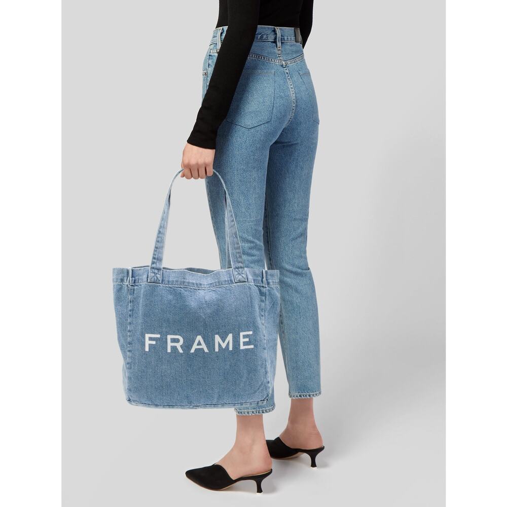 Frame logo denim tote bag